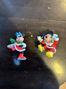 Disney Mickey And Minnie Mouse Christmas Ornaments By Grolier - Picture 1 of 4