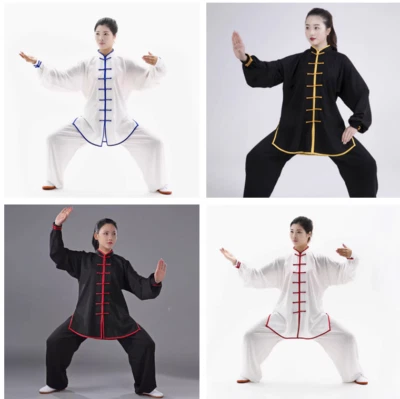 Unisex Tai Chi Uniform Cotton Chinese Kung Fu Wear Martial Arts Wing Chun Suit - Image 1 of 4