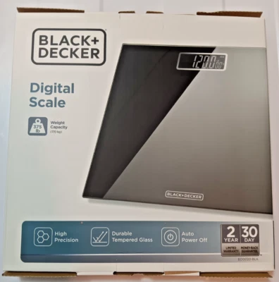 Black&Decker BD0020-BLK Tempered Glass Auto Power Off Digital Scale - Image 1 of 4