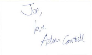 ADAM CAMPBELL UNBREAKABLE KIMMY SCHMIDT Signed 3"x5" Index Card