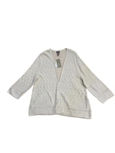 NWT Easywear By Chico's Open Front Knit Cardigan - Ivory Cream - Women's XL (3) - Afbeelding 1 van 9