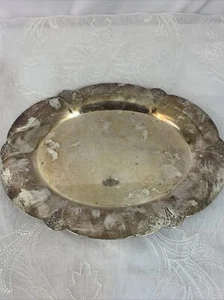 Wm. Rogers #411 Silber Teller 11 1/8" Oval Servierplatte Vintage Kratzer - Bild 1 von 5