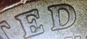 Error coin 2004-p peace nickel with a die chip on the D and E no reserve - Picture 1 of 3