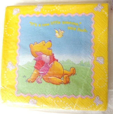 Disney Winnie The Pooh Paper Napkins-Pooh’s New Arrival-Decoupage Party Vintage - Image 1 of 2