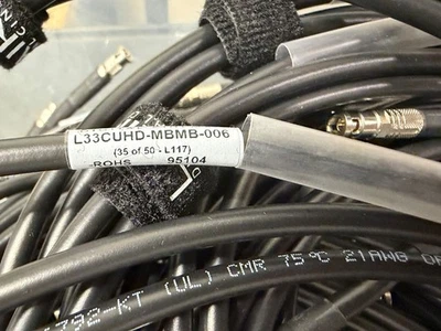 Laird Canare 12G-SDI 4K UHD Micro BNC Male to Male (6') L33CUHD-MBMB-006 - (10) - Image 1 of 2