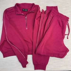 Victoria's Secret ON POINT 2-teiliger Sweatanzug Jacke Jogger Strass Größe L - Bild 1 von 24