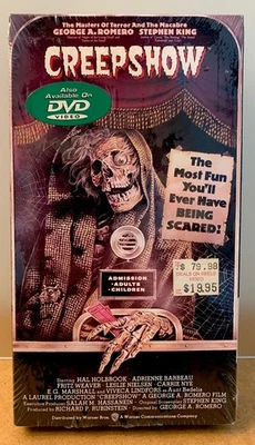 CREEPSHOW Warner VHS 80's horror FACTORY SEALED + WATERMARKS + STICKERS - Image 1 of 4