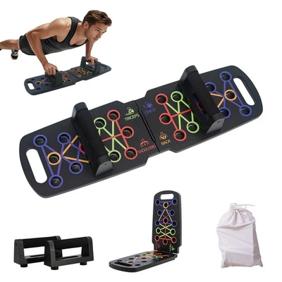 Tabla push up portátil de madera, plegable fitness entrenamiento de fuerza pushup stan... Foto 1 de 4