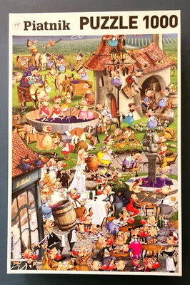 MAKE OFFER Story of Wine Piatnik 1000 Piece Jigsaw Puzzle Humor Cartoon COMPLETE - Image 1 of 3