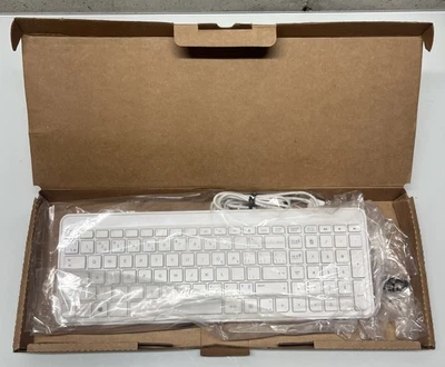 HP KBAH21 White English 853236-001 US Layout USB Wired Slim Keyboard New In Box! - Image 1 of 2