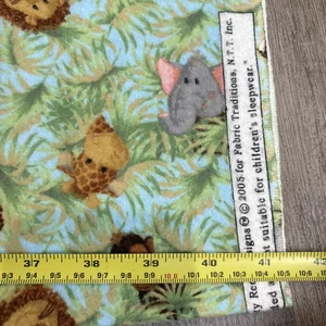 Fabric Traditions Jungle Babies Patty Reed Flannel Baby Quilt Animals 42x116” - Picture 1 of 5