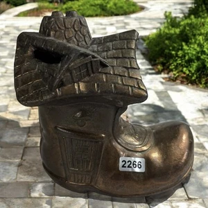 Old Woman Who Lived In A Shoe Bronze Metal Coin Bank READ 2266 - Picture 1 of 9