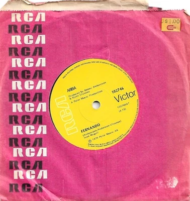 ABBA "Fernando/Tropical Loveland" RARE 1976 AUSSIE YELLOW RCA 7" VINYL SINGLE - Image 1 of 3
