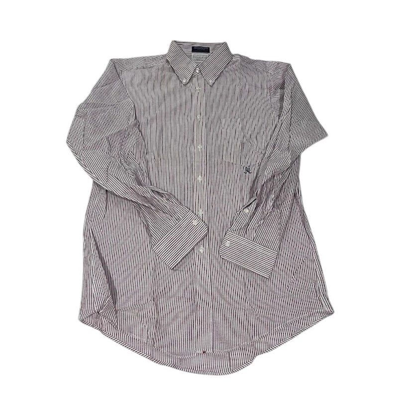 Vintage Hathaway Shirt Mens Button Down Red White Stripe 15.5x34 - Image 1 of 4