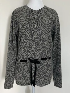 Sarah Spencer Cardigan Sweater Wool Angora  Medium Paisley Preppy Classic Office - Picture 1 of 7