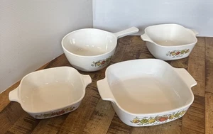 VTG Corning Ware Spice Of Life Set Of 4 L’Echalote & Le Persil - Picture 1 of 12