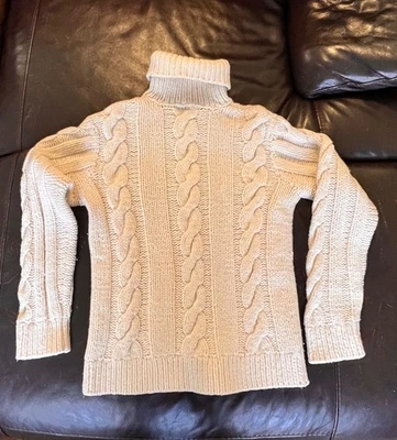 Polo Jeans Co Ralph Lauren Lana Tejido con Cable Cuello Alto Suéter Para Hombre’s M Crema. Foto 1 de 3