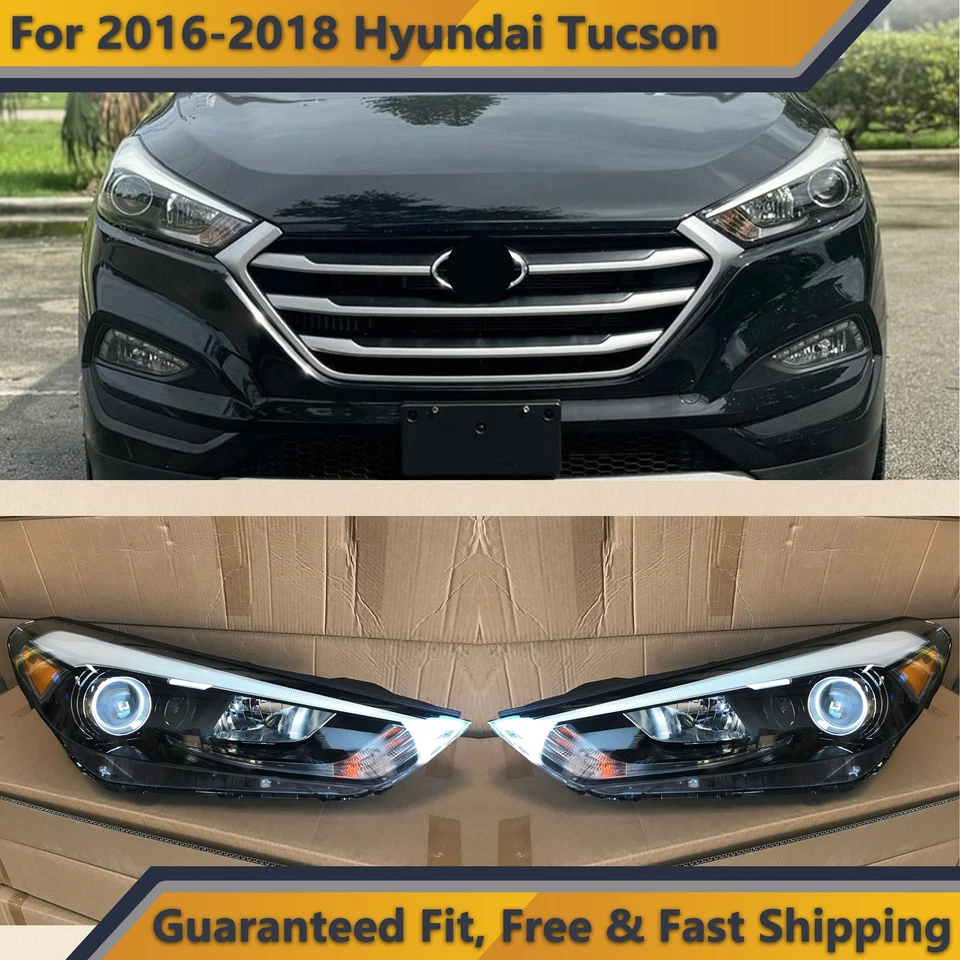 Conjunto de faros LED DRL para Hyundai Tucson 2016 2018 conjunto de 2 piezas conductor pasajero Foto 1 de 4
