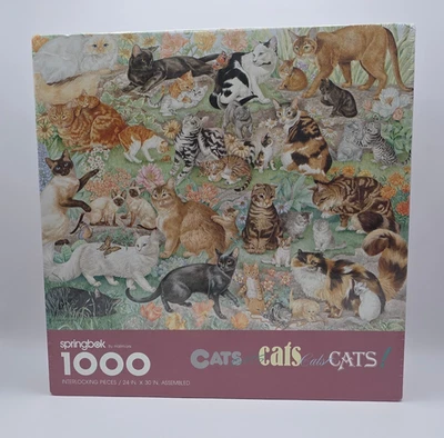 Springbok Cats Cats Cats 1000 Piece Jigsaw Puzzle SEALED Box - Image 1 of 4
