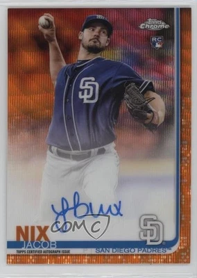 2019 Topps Chrome Rookie Orange Wave Refractor /25 Jacob Nix #RA-JN Auto RC - Image 1 of 2