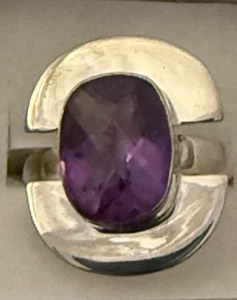 JTV African  Amethyst Modernist Ring Sterling Size 11  9.00ct - Picture 1 of 3