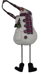 "Figura leñosa muñeco de nieve Winter Deco 14"" Cabincore" - Imagen 1 de 7