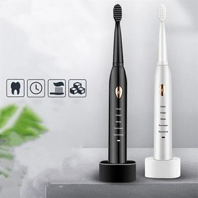 Wireless Base Electric Toothbrush Rechargeable Automatic Sonic Soft Bristle - Image 1 of 4