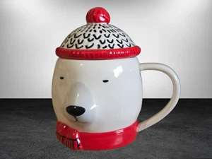 Indigo Weihnachtstasse Eisbär mit Deckel Weihnachten Kaffee Tasse Sammler - Bild 1 von 8