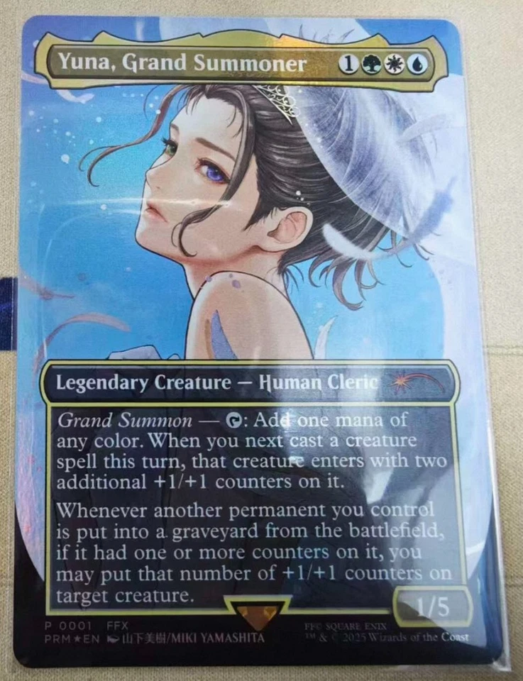 MTG Yuna, Grand Summoner NM EN Borderless Foil PROMO 0001 FINAL FANTASY EDH - Image 1 of 1