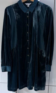 White Stuff Farley Dark Teal Velvet Tunic Size UK 10 NWT - Picture 1 of 10