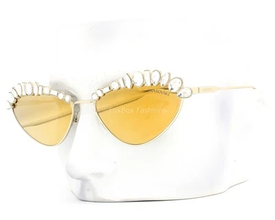 Gafas de sol Swarovski SK 7009 40137P pulidas oro pálido cristales transparentes con estuche Foto 1 de 4
