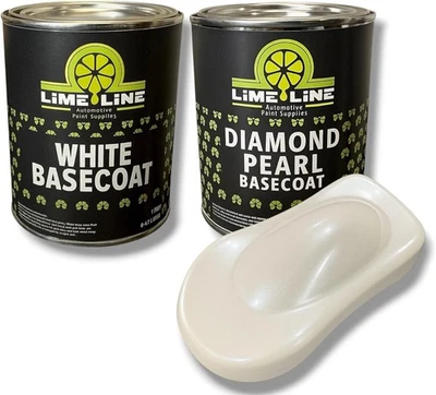LiME LiNE Diamante Perla Blanco Kit de Pintura para Coche de 3 Etapas Base + Perla - Kit de 2 Cuartos de Cuarto Foto 1 de 4