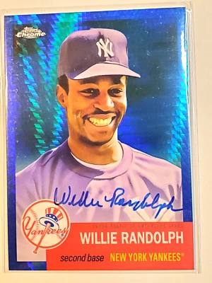 Willie Randolph 2022 Topps Chrome Blue Prizm Autograph /99 Platinum Anniversary - Image 1 of 4