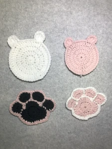 Bunny Rabbit Handmade Crochet Coasters Pretty And Cute - 4Pc Set, Brand New - Picture 1 of 2