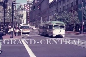 1977 MUNI SAN FRANCISCO SFMR TROLLEY BUS SLIDE #5272 TROLLEY #1163 CALIFORNIA - Picture 1 of 1