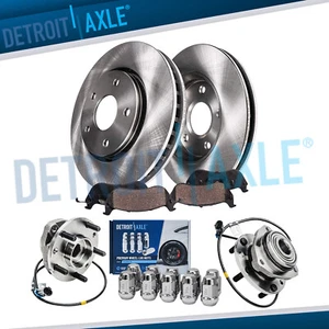 Front Disc Rotors Brake Pads & Wheel Hubs w/10pc Lug Nuts for Blazer S10 Bravada - Bild 1 von 8