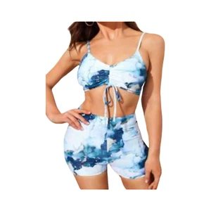 Women's two-piece beach SWIMSUIT w print size M - Picture 1 of 5