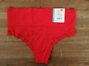Sexy Red Wideband THONG w/Lace Trim CHOOSE SIZE Secret Treasures 