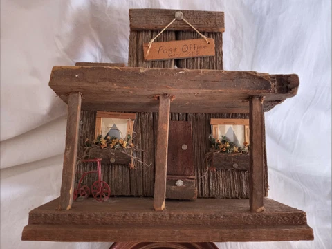 Rustic Birdhouse Cabin post office One-of-a-kind weathered barn wood artisan Cover