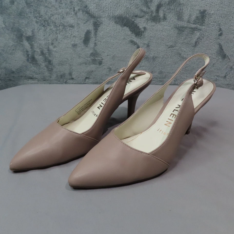 ANNE KLEIN Akyaya Tacones Gatito Mujer 8 M Desnudo 3" Hebilla Correa Zapatos Foto 1 de 4