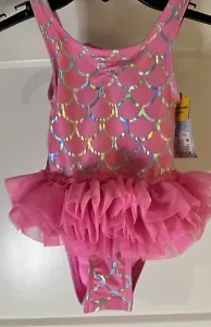 NWT Cat And Jack Baby Girl Pink Mermaid Fish Tutu Pool Swimsuit Size 18 Months - Picture 1 of 6
