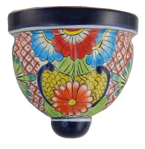 Mexican Talavera Pottery Wall Hanging Ceramic Sconce Planter # 28 - Picture 1 of 3