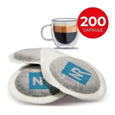 NERORISTRETTO 200 CIALDE DECA Caffe in CARTA FILTRO UNIVERSALI ESE miscela Decaffeinato