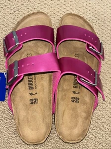 Birkenstock Electric Metallic Magenta Arizona Sandals Size 40 Narrow NEW! - Picture 1 of 5