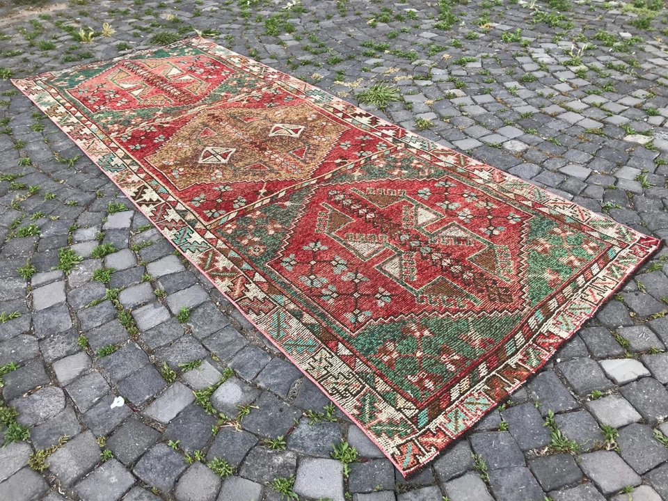 Alfombra antigua turca alfombra bohemia alfombra Oushak alfombra vintage alfombra de lana hecha a mano Foto 1 de 4