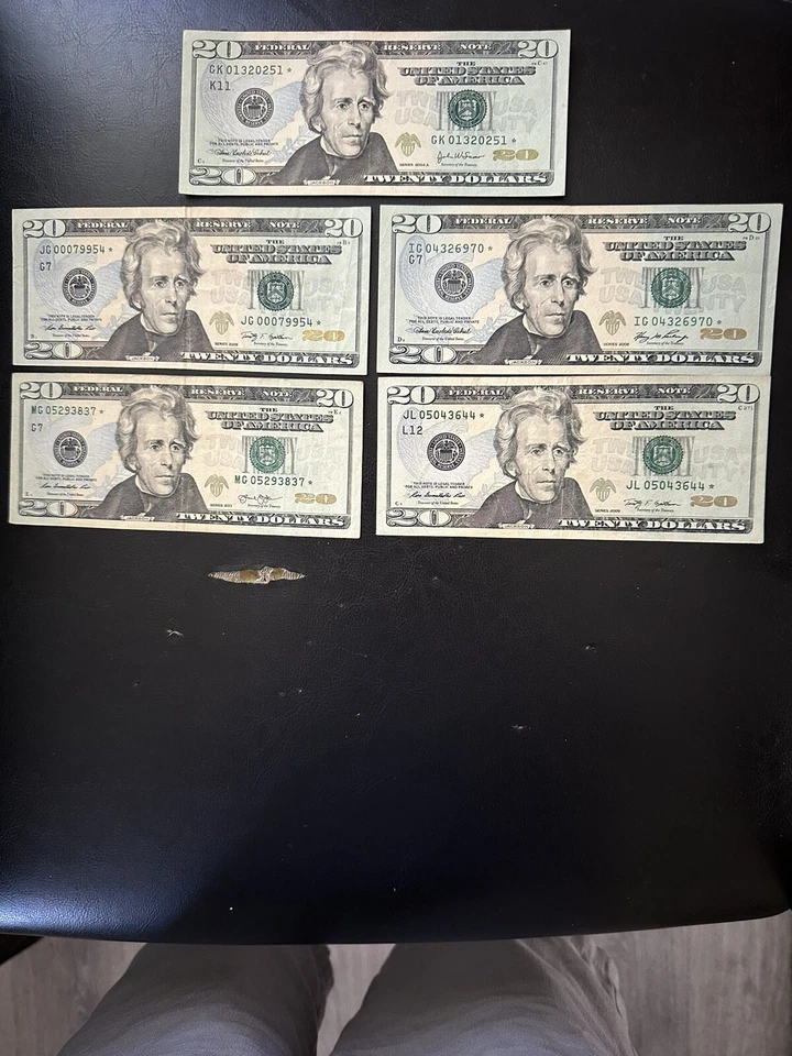 Various $20 *STAR*  Federal Reserve Note Circulating Good & Low Serial Number - Image 1 of 2