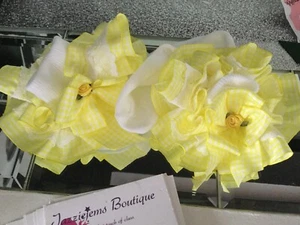 💝School 🎀 Handmade Bow Gingham Check School White Frilly Ankle Socks ❤️ - Picture 1 of 26