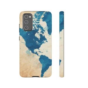 World Map Phone Case - Americas, Watercolor Style Print, Traveler, Wanderlust - Picture 1 of 48