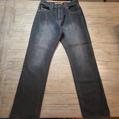 Pantalones de mezclilla azul oscuro ATTITUDE para hombre bolsillos bordados talla 31x33 Foto 1 de 4