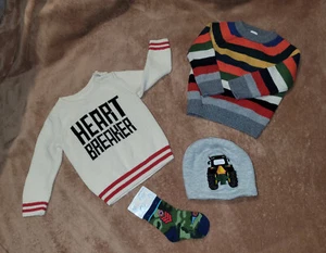 Boy 12-18 mo Gap Toddler Sweaters HEARTBREAKER John Deere Hat Camo Socks 4pc LOT - Picture 1 of 9